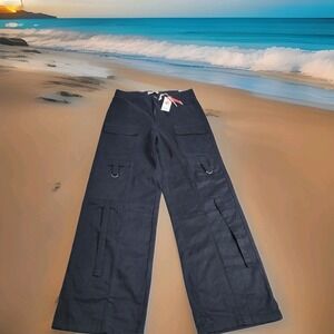 Red Marine Amsterdam Blauw Cargo Pants Black Women's Size 5 (30x30) Cotton  Y2K